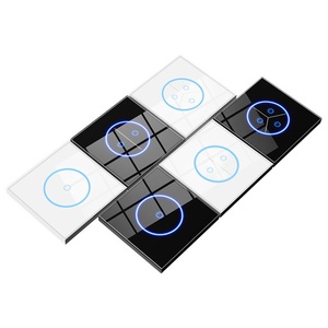 Yeni 10A LED cam Panel akıllı dokunmatik ekran ışık anahtarı ab İngiltere standart 1/2/3 Gang büyük halka daire D WiFi Tuya uzaktan akıllı ev - Product Image 4
