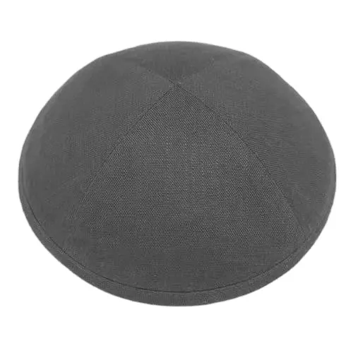 Kippah musulmano ebraico lavorato a maglia ricamo personalizzato Logo velluto camoscio Yarmulke Kippah Topper cappello Kippot di lino blu