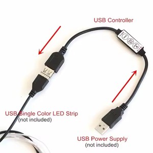Mini DC5V Controller LED LED Dimmer 3key telecomando per USB LED stringa e singolo colore LED striscia - Product Image 6
