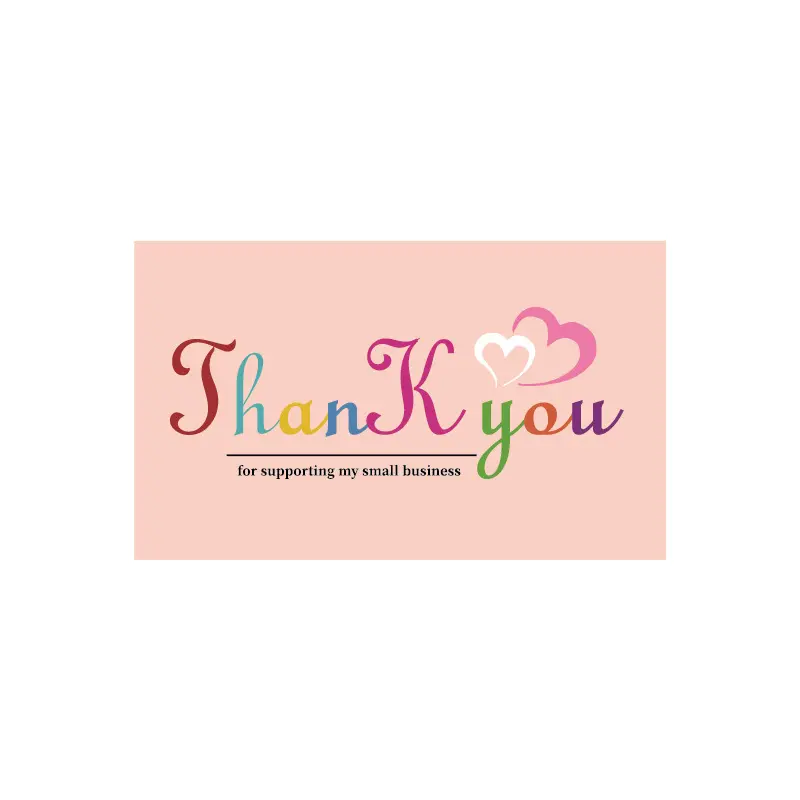 Carta d'arte fatta a mano con stampa personalizzata personalizzata, carta di ringraziamento rosa per affari