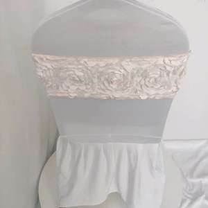 バラのデザインサテン生地椅子サッシ宴会や家庭用お祝いウェディングチェアサッシ - Product Image 2
