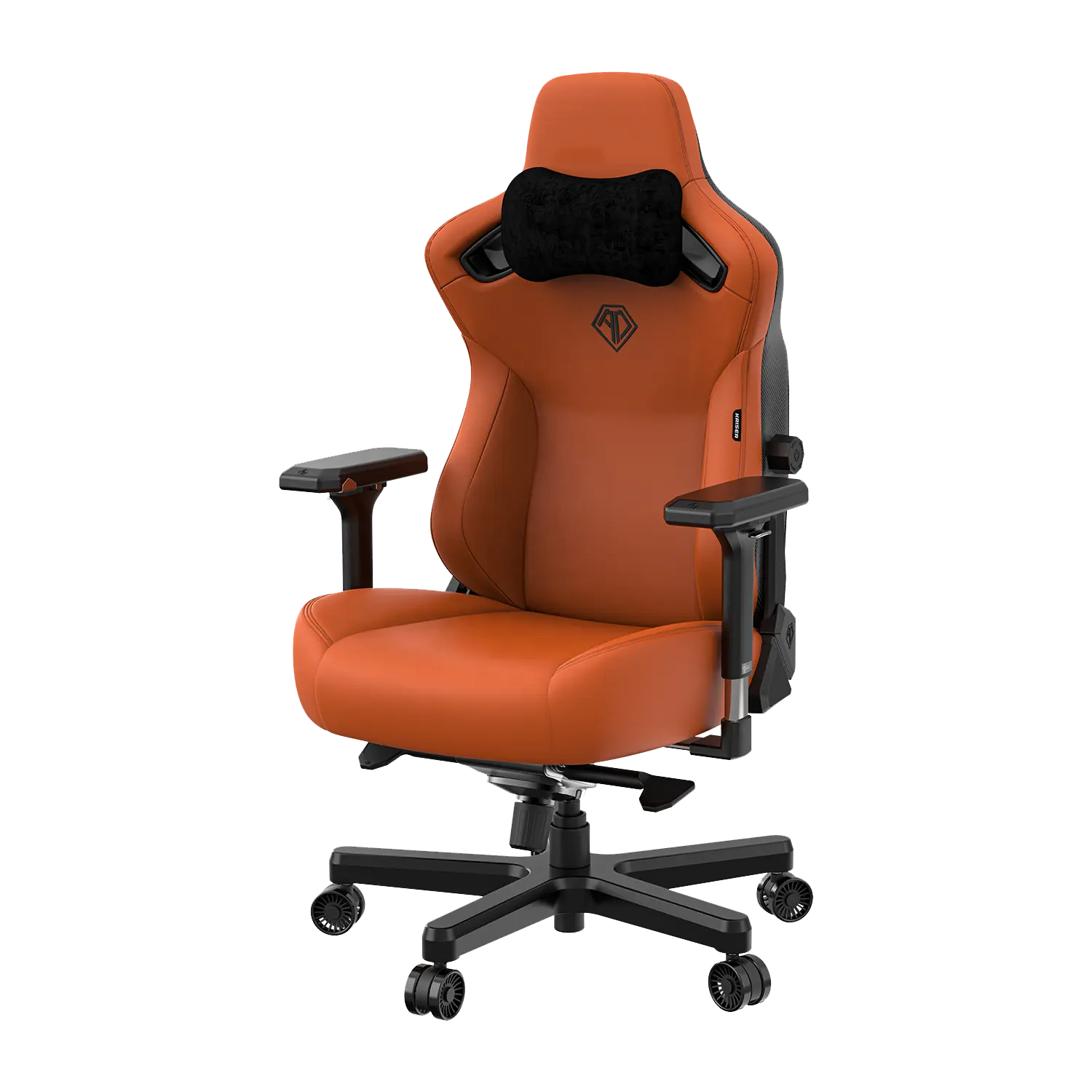 Blaze-Silla de oficina ejecutiva giratoria para adultos, sillón moderno de piel sintética acanalada y espalda alta, ajustable, color naranja