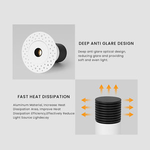 BASCA Trimless Led Downlight yüksek kaliteli kapalı tavan gömülü aşağı ışık kısılabilir gömme parlama önleyici spot 5W 7W 9W - Product Image 3