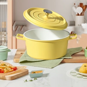 Chất lượng cao trọng lượng nhẹ nồi gia đình sử dụng men nhôm Hà Lan lò <span class=keywords><strong>Cookware</strong></span> Set với nắp cho nhà nấu ăn - Product Image 2
