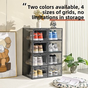 Bán buôn nhựa trong suốt Sneaker Stackable giày lưu trữ hộp thả phía trước PP ngăn kéo loại từ hộp giày - Product Image 2