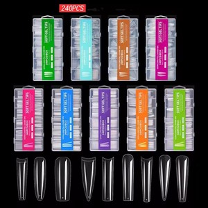 240個XXL False NailsスーパーロングバレリーナNailsプレスネイルフルカバーマットゲルのヒントアメリカカプセルのFalse Tips - Product Image 1