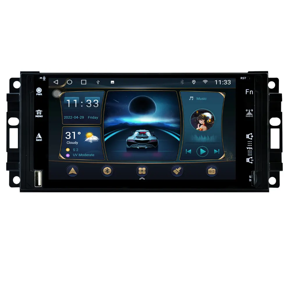 MEKEDE-Reproductor de DVD estéreo para coche, reproductor de vídeo estéreo con Android 11 para Jeep Cherokee Compass Commander Wrangler 300C Dodge Caliber Liber