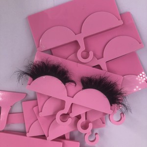 1 cặp lông mi với một bộ thiết kế dễ thương rõ ràng màu hồng acrylic mắt Lash móc áo giá lông mi trường Hợp Chủ Lash hiển thị - Product Image 2