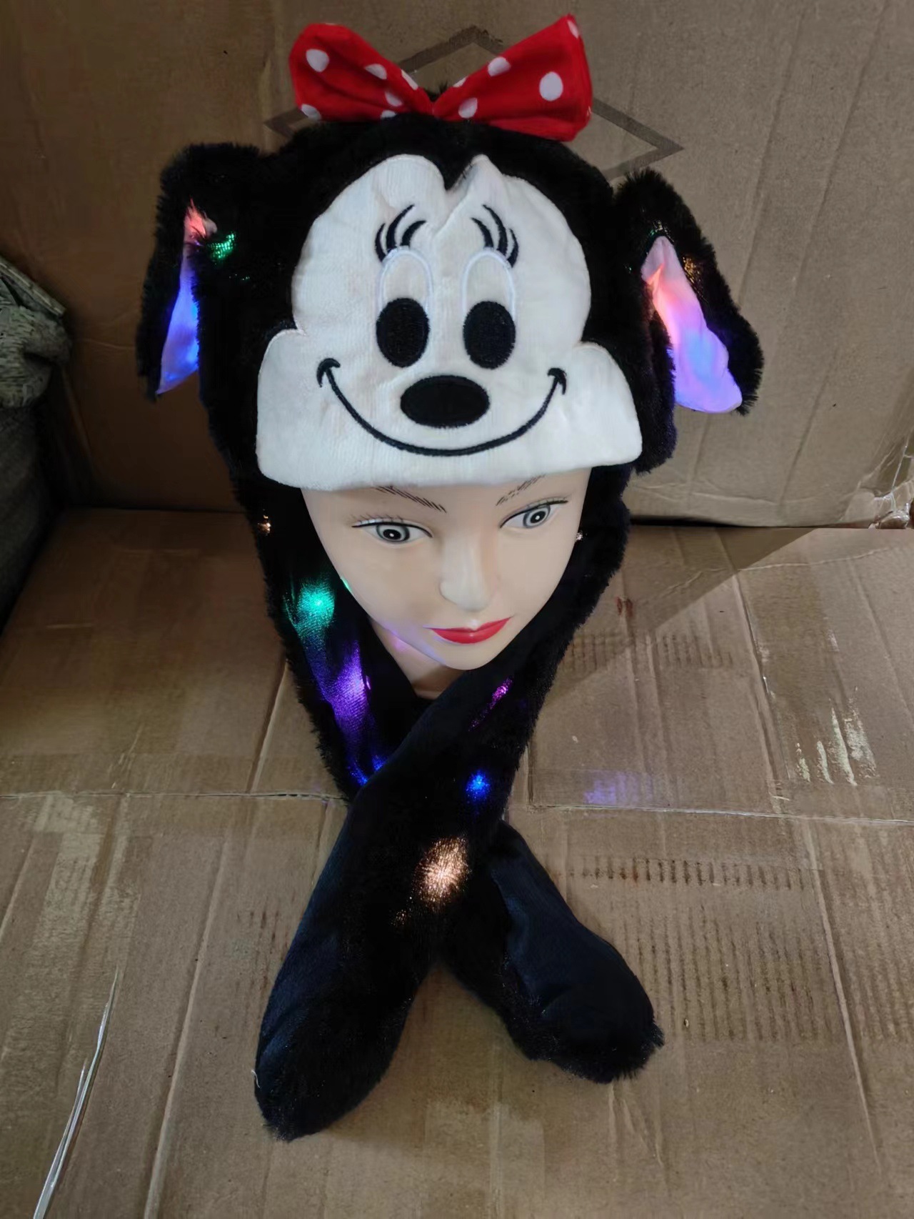 Chapeau Minnie noir brillant