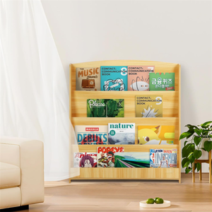 Trẻ Em Lưu Trữ Cuốn Sách Giá Tùy Chỉnh 4 Tier Tự Nhiên Bằng Gỗ Toddler Giá Sách Cho Lớp Học - Product Image 5