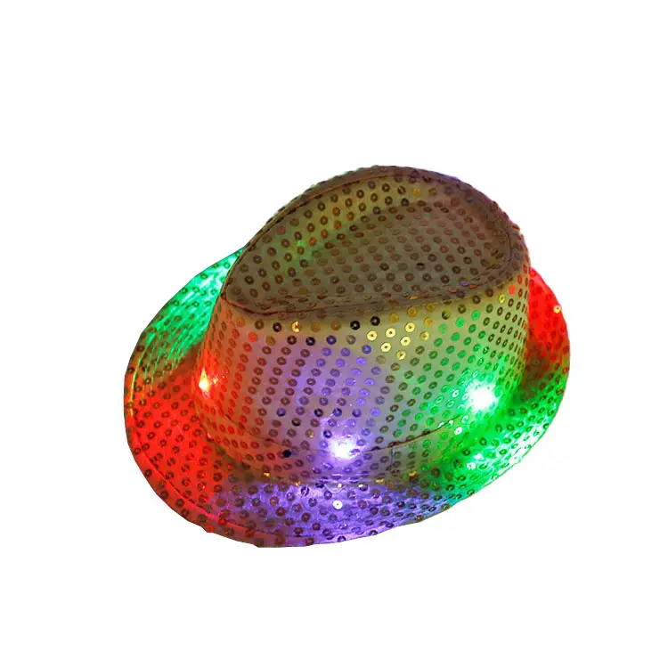Topi koboi lampu LED, topi koboi ringan multi warna, properti pesta, topi Hip-Hop performa panggung, topi koboi lampu LED