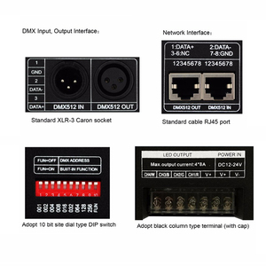 DMX 512 RJ45 DMX Progetto di Illuminazione DMX Controller RGBW 4 Canali DMX512 Decoder Per Le Luci di Scena - Product Image 6