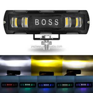 Dual Color <strong>Led</strong> Light Bar Mini Single Row BOSS <strong>RGB</strong> Modified Driving Fog Lamps Offroad Auxiliary <strong>LED</strong> Work Light Bar - Product Image 4