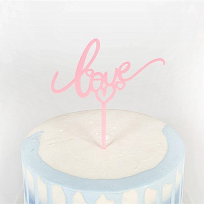 10 pink love-shaped acrylic stickers