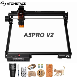 ATOMSTACK nuevo A5 PRO V2 5W grabador láser 0,06mm máquina cortadora de grabado láser de alta precisión para madera Metal vidrio acrílico oscuro - Product Image 1