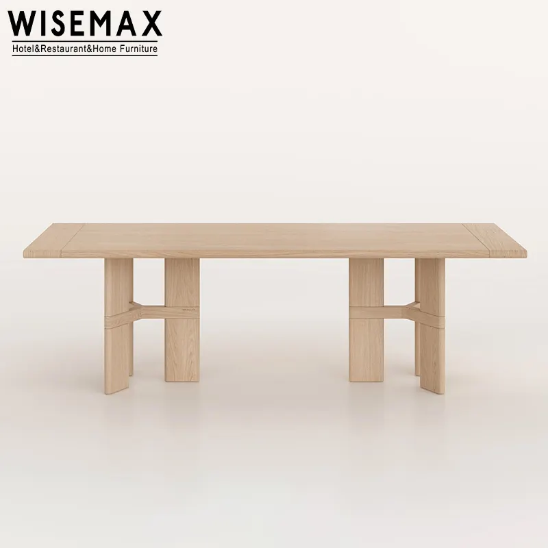 Wisemax ชุดโต๊ะและเก้าอี้โต๊ะรับประทานอาหารทรงสี่เหลี่ยมทำจากไม้เนื้อแข็งโอ๊คเฟอร์นิเจอร์หรูหรา