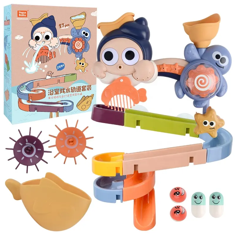 Wholesale Eco Friendly Plastic Animal DIY Water Spray Track Baby Bath Toys For Kids