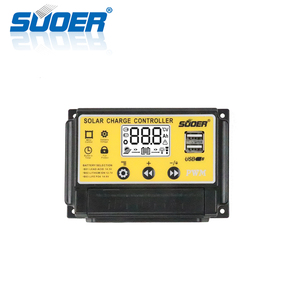 ホットセール10A 12/24V PWMミニマニュアルソーラーバッテリー充電コントローラLCD温度短絡保護DC ACポート付き - Product Image 1