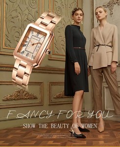 Hannah Martin 1301 kadın izle japonya hareketi basit moda bayanlar izle gül altın kare arama kuvars saatler lüks Reloj - Product Image 5