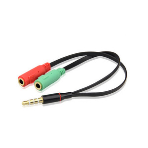 Adaptador de cable divisor de micrófono de audio para auriculares en forma de Y de 3,5mm personalizado 2 macho a 1 hembra 2 entradas a 1 salida Cable auxiliar de audio estéreo