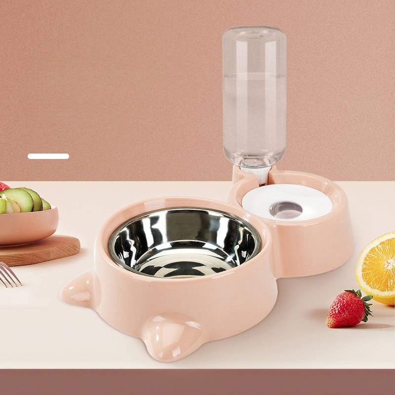 Bol de tête de chat rose antique