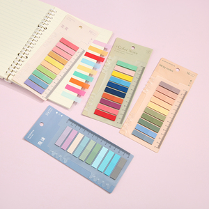 High Quality Self Adhesive Sticky <strong>Notes</strong> <strong>With</strong> Ruler Page Markers Sticky <strong>Index</strong> Tabs Bookmark Ruler for <strong>Notebook</strong>
