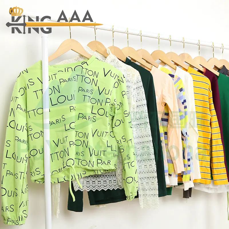 long sleeve crop top t-shirt women bale korean used clothes bags import used clothes to in india