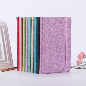 Zeamor Premium Custom Logo <strong>Printed</strong> Hardcover A5 GLT Ribbon Bookmark Gelite PU Leather Bling Shiny <strong>Notebook</strong> <strong>With</strong> <strong>Elastic</strong> Strap - Product Image 4