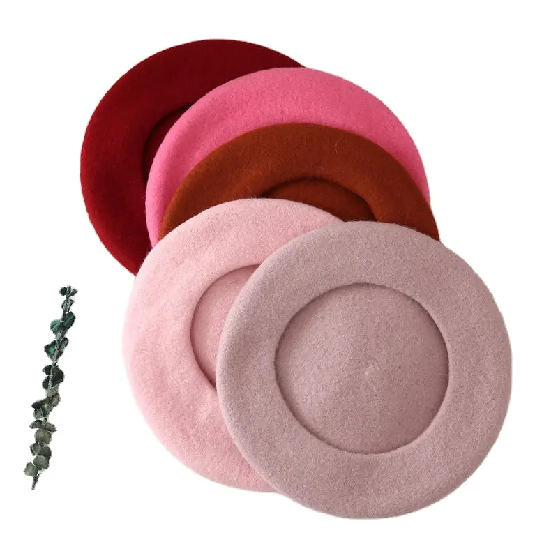 Venta al por mayor precio barato francés colorido desgaste sombrero gran oferta invierno mujer Lana boina sombrero para mujer