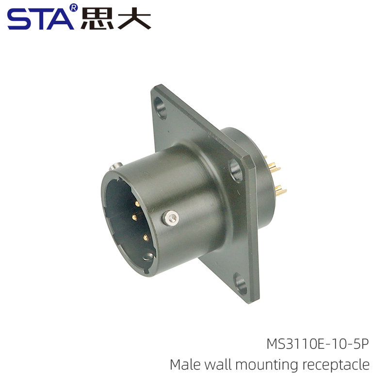 MS3110-10-5P Male wall mounting receptacle