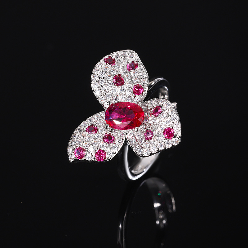 adjustable size Red corundum ring
