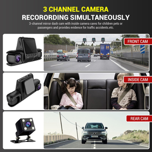 Pantalla de 2 pulgadas WiFi 3 canales coche DVR 1080P 3 lentes interior vehículo Dash CamThree Way Cámara DVRs grabadora Video Dashcam videocámara - Product Image 3