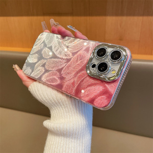 Aurora Feather IMD เหมาะสำหรับ Apple 14 PRO MAX เคสใส่โทรศัพท์เลนส์กากเพชรสำหรับ iphones 15 PRO MAX รวมทั้งหมด13PROMAX เคสแข็ง - Product Image 4