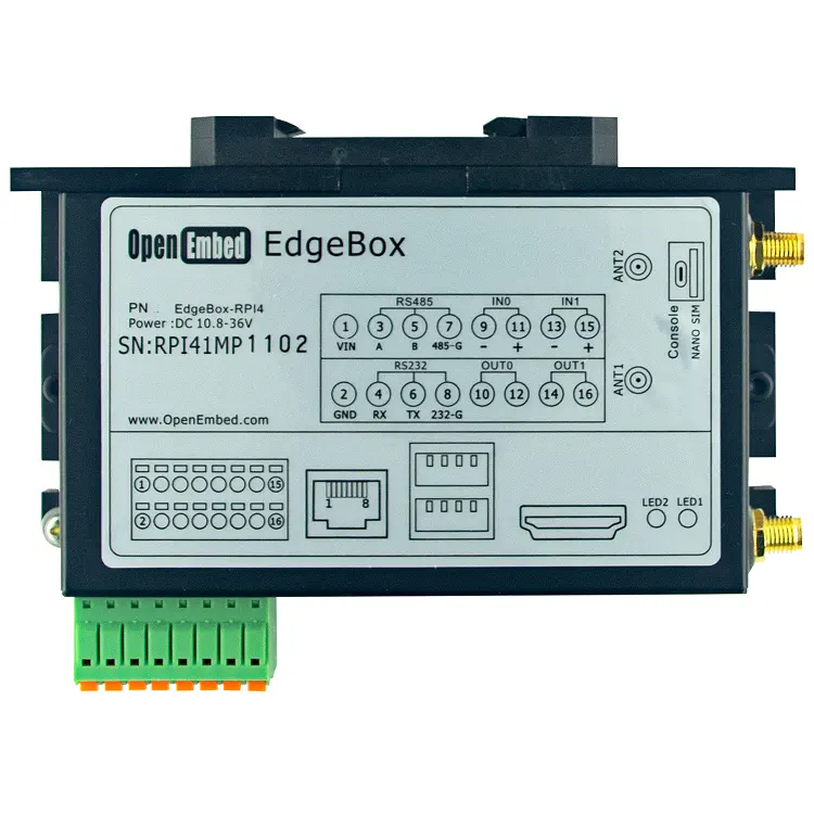 EdgeBox-RPI4 OpenEmbed रास्पबेरी गड़बड़ी 4b गेटवे lora औद्योगिक कंप्यूटर 4G चीजों की इंटरनेट लिनक्स आदमी की मशीन इंटरफेस