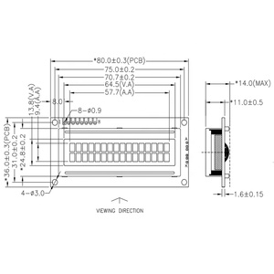 8-poliges 16x2-Zeichen-LCD-Display I2C-Schnittstelle stn monochromes 1602-LCD-Modul
