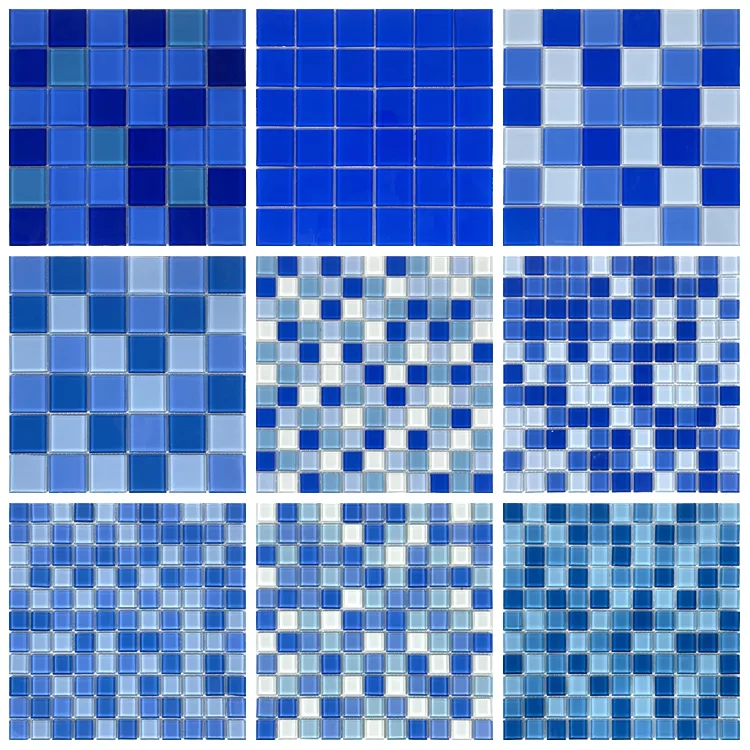Desgin Bora mosaico blu mosaico in vetro per piscina