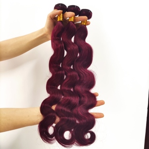 Brezilyalı saç örgü 3 demetleri 99J vücut dalga Ombre demetleri ile kapatma T1B/99j insan saçı sarışın demetleri ile kapatma - Product Image 2
