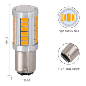 Kunde หลอดไฟ1157แอลอีดี1157แอลอีดีแสงสีเหลือง CANbus P21 5W 12V 24V 1156สลับหลอดไฟ LED สีเหลืองอำพันออโต้แอลอีดี - Product Image 5
