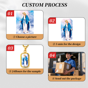 Pendentif Huit Trésors Motif Personnalisé de la Vierge Marie Bijoux Religieux Image Accepter Personnalisé pour Grossiste Bijouterie - Product Image 4