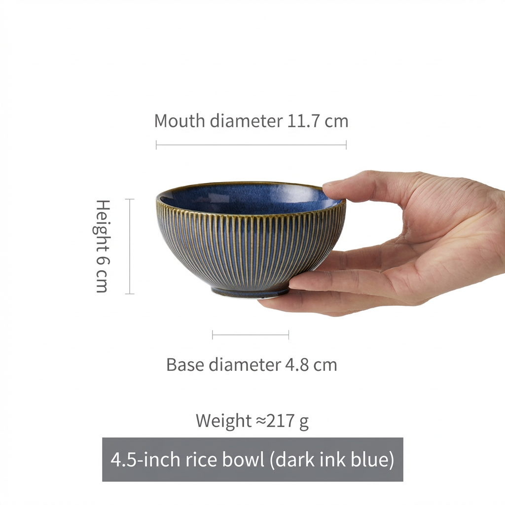 45 inches rice bowl hidden dark blue