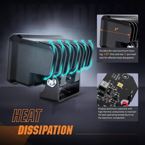 2PCS 10Wスーパードットフォグライトアシストドライビングライト付き3インチ琥珀色LEDライトポッド - Product Image 2