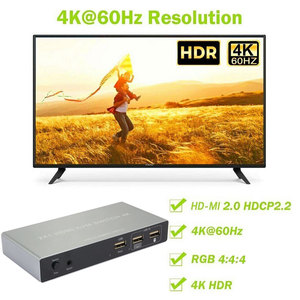 4K HDMI KVM Switch 2 en 1 salida 4K60Hz HDMI USB KVM Switcher 2x1 para 2 PC Share Monitor Mouse Keyboard con controlador de escritorio - Product Image 2