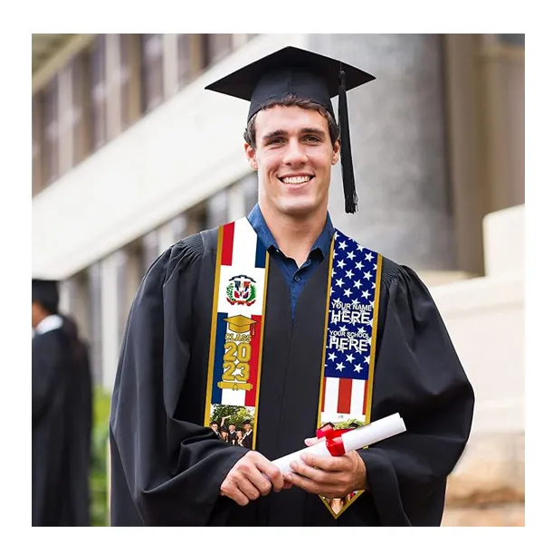 Estolas de graduación personalizadas con ajuste, envío rápido, buena calidad, estola de graduación universitaria colorida