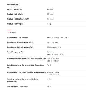 Modulo Soft Start automatico di alta qualità consegna rapida per la programmazione PLC e controller dedicati PSTB720-600-70 - Product Image 2