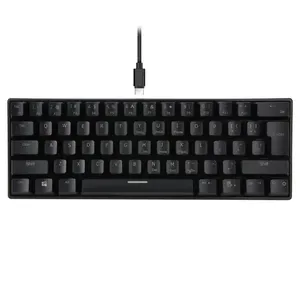 Wired Gaming <span class=keywords><strong>Keyboard</strong></span> Alta 65% 61 Teclas Coloridas Computador Teclados Branco Led Gamer Teclado Alta