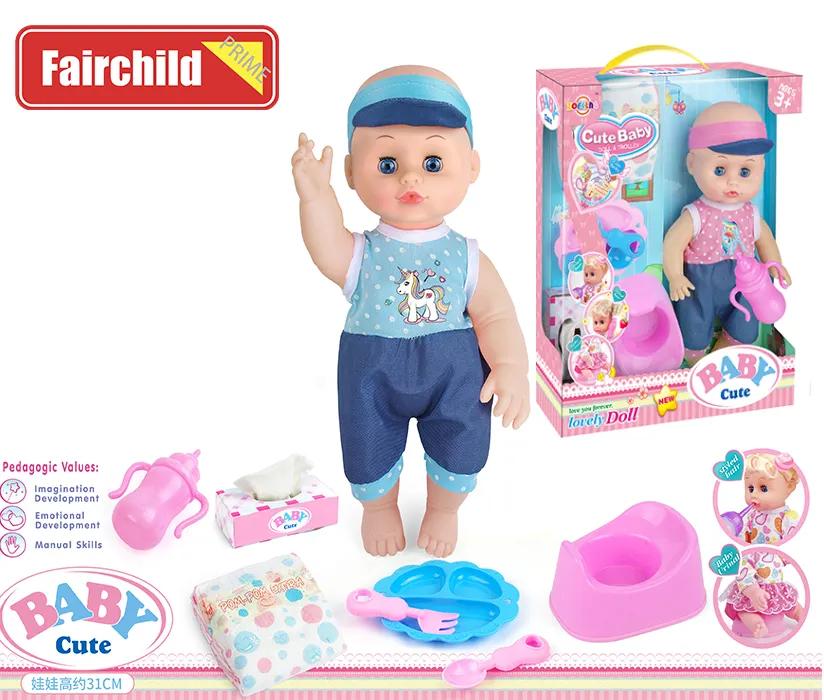 12 suoni con IC 14 pollici bambole per bambole giocattoli in vinile bambole con accessori Baby Doll per bambini