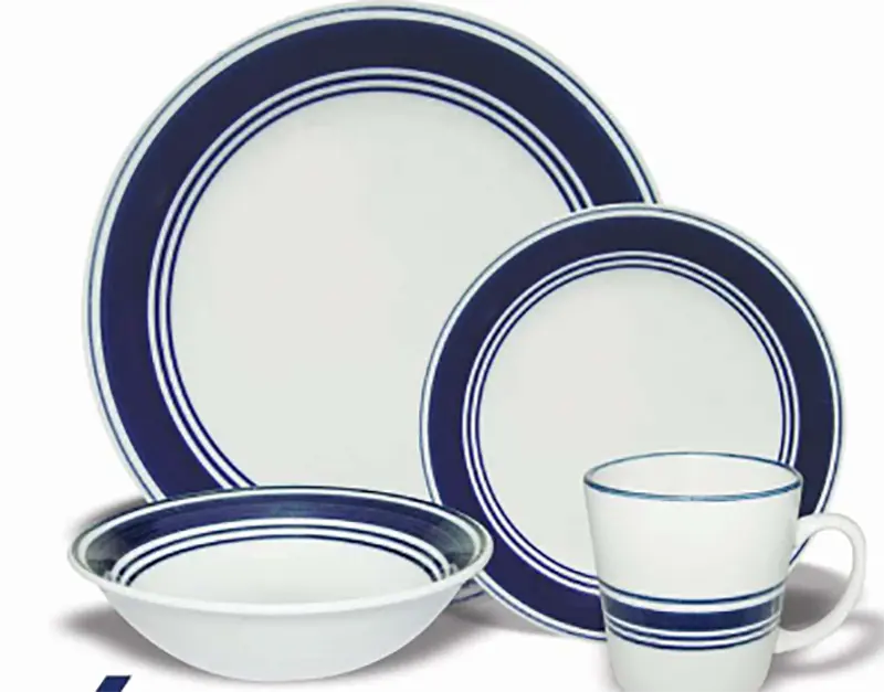 Set da pranzo dipinto a mano in gres da 16 pezzi set da tavola in ceramica europea blu cina 16 pezzi