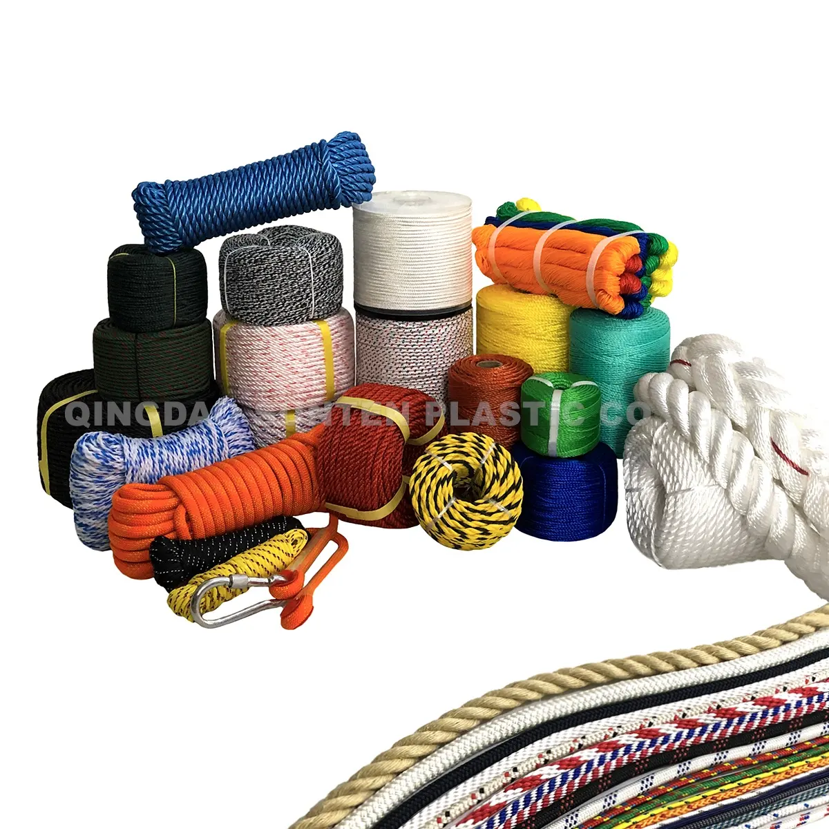 PP/PE/HDPE/Nylon/Polyester/Polyamide/UHMWPE/Plastic/Winch/Static/Safety/Braided/Clothes/Marine/Mooring Rope