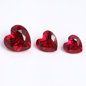 Lab yetiştirilen yakut en kaliteli kırmızı yakut sentetik gevşek taş kalp şeklinde 1Ct 10Ct özel boyut Lab yakut - Product Image 5