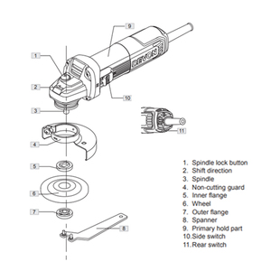 DEVON สวิทช์กลับเครื่องบดมุมราคาเครื่องใหญ่ความเร็วตัวแปร - Product Image 3